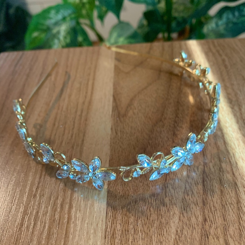 Gold Flower Charm Headband Accessory